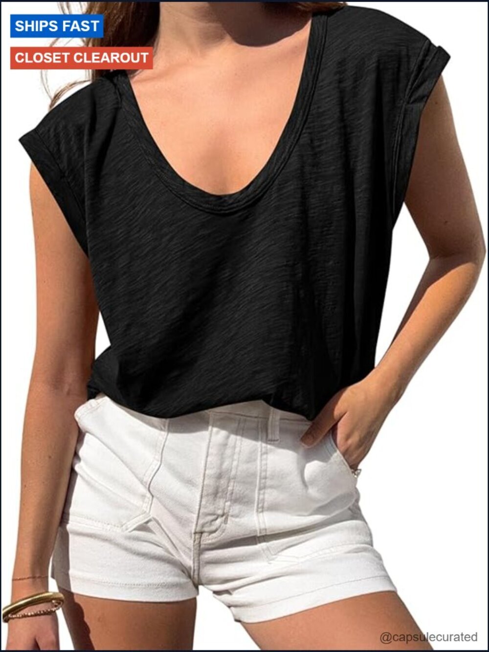 Womens Oversized V Neck Short Sleeve Tee Summer Casual Blouse Top